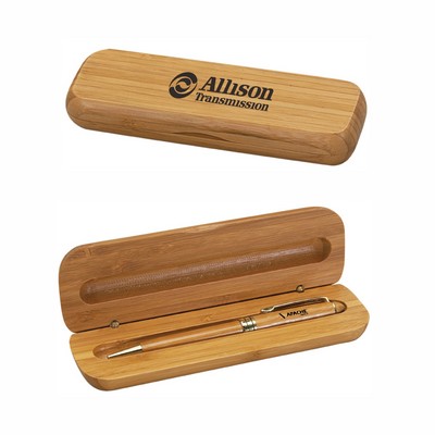 Bamboo Case w/Pen Gift Set