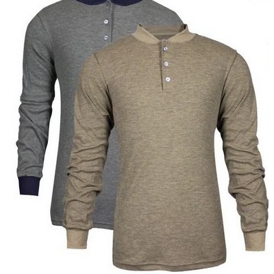 TecGen Select® FR Long Sleeve Henley Shirt- Tan