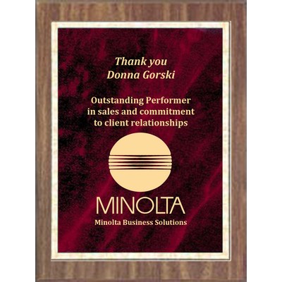 Economy Walnut Finish/Sienna Marble Mist Plaque Series, 8"x10"