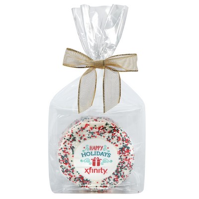 Custom Sugar Cookies w/ Holiday Sprinkles in Gift Bag (3 Cookies)