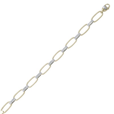 10K Silver and Gold Oval Shaped Link Bracelets