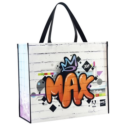 Custom Full-Color Laminated Non-Woven Promotional Tote Bag 20"x17"x8"