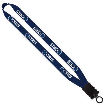 ¾" RPET Dye-Sublimated Waffle Weave Lanyard w/Plastic Snap-Buckle Release & O-Ring