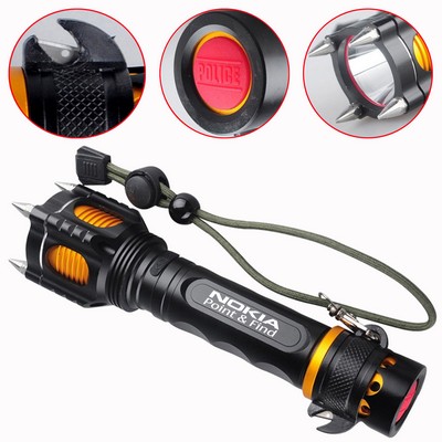 Rechargeable Flashlight w/Cutter & Hammer (Shorter Prod Time)