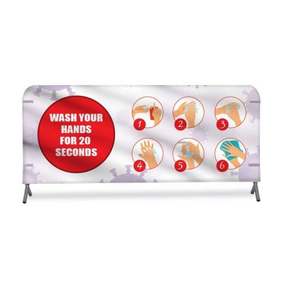 Barricade Skinz™ - COVID-19 - Wash hands for 20 Seconds - 3 x 7 ft Stretch cover