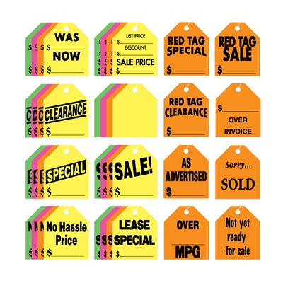 Large Rear View Mirror Tags (Set of 50)