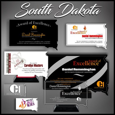 8" South Dakota Black Budget Acrylic Award