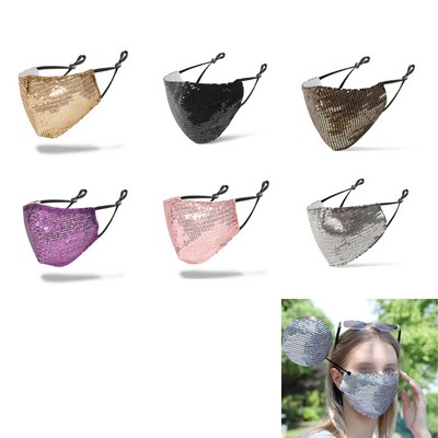 2-layer Reusable Fashion Sequins Face Mask