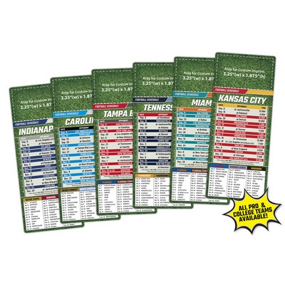 Magnet Sport Schedules - 3.5x8.5 Football Round Corners - 25 mil.