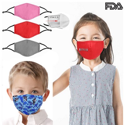 Fda Approved 4 Ply Sublimation Face Mask W/ Carbon Filter - Youth