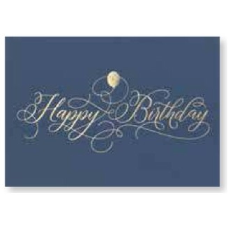 Navy & Gold Birthday Card