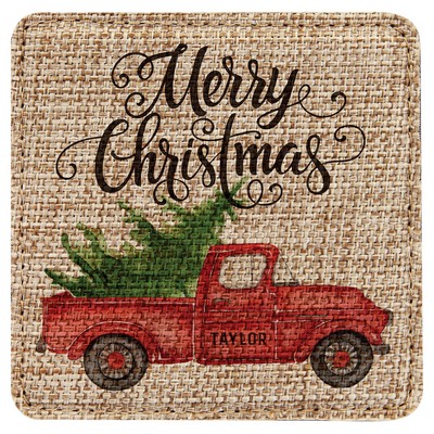 4" x 4" - Square Burlap Coaster