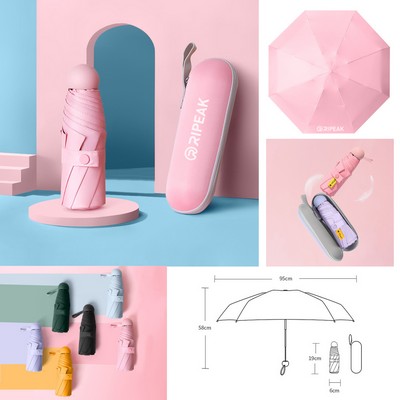 5 Fold Travel Lightweight Portable Pocket Mini Capsule Umbrella Manual Open 8 Panels Umbrella