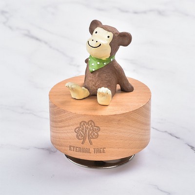 Little Monkey Music Box W/ Rotating Metal Base