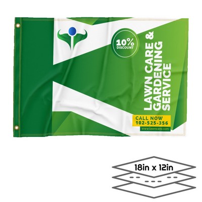 Double-Sided Dye Sublimation 3-Layer Flag (18'' X 12'')