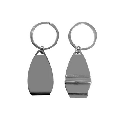 Surfboard Shaped Metal Bottle Opener Keyring