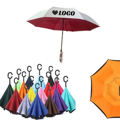 Double Layer Waterproof Folding Reverse Inverted Umbrella