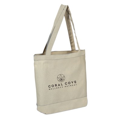 Canvas Color Accent Tote - Natural