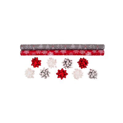 2 Roll Red Gift Wrap Kit