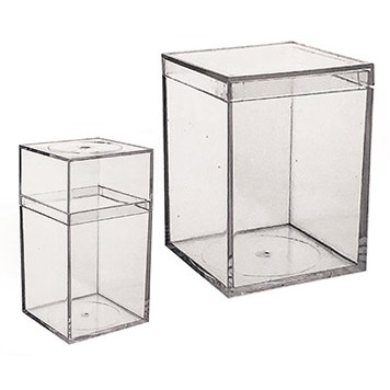 Rigid Clear Plastic Cube Box (3 7/8"x3 7/8"x4 7/8")