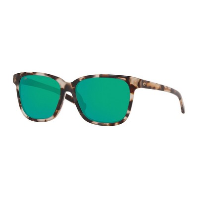 Costa® Del Mar May Polarized w/Shiny Tiger Cowrie Frames & Green Mirror Lenses