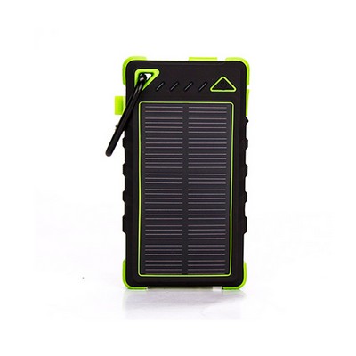 10000mAh Solar Power Bank w/LED Flashlight & Indicator Light - CE/FCC/RoHS Compliant