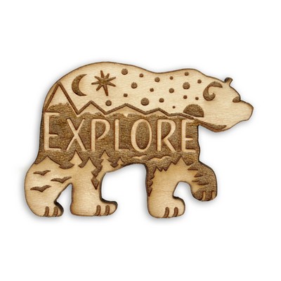 Explore Bear Wood Pin