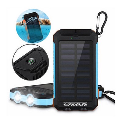 10000mAh Portable Power Bank w/LED Flashlight & Compass