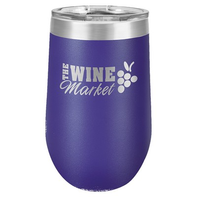 16 Oz. Purple Stemless Tumbler w/Lid