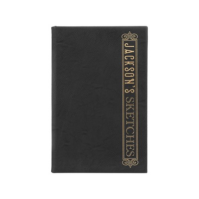 5¼" x 8¼" Black/Gold Leatherette Sketch Book