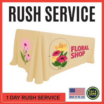 Premium | (One Day RUSH SERVICE) 8ft x 30"T x 29"H Hemmed Standard Table Throw - Made in the USA