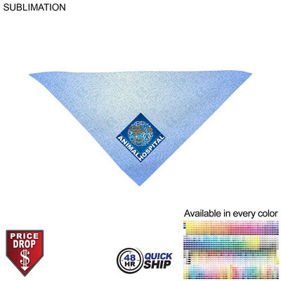 48 Hr Quick Ship - Small Dog Bandana, 14x14x20, Stitched Edges, Sublimated Edge to Edge