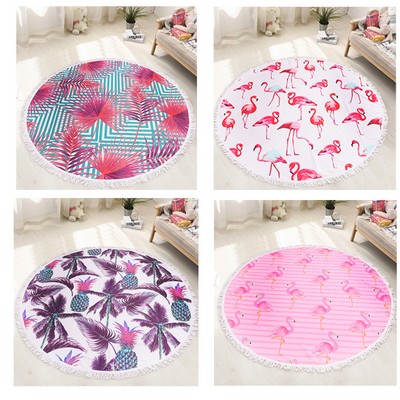 Oversized Round Beach Towel Sandproof Beach Blanket Circle Microfiber Yoga Mat Multi-Purpose Towel