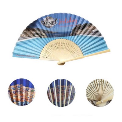 Foldable Oriental Paper Bamboo Fan