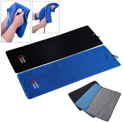 Tri-Fold Golf Towel with Clip