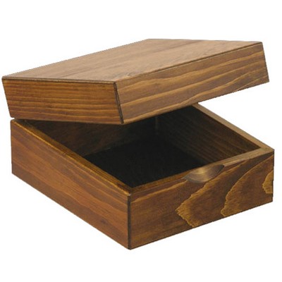 Hinged Box, Pine w/Stain