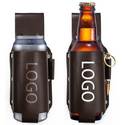 PU Leather Beer Holster Bottle Holder