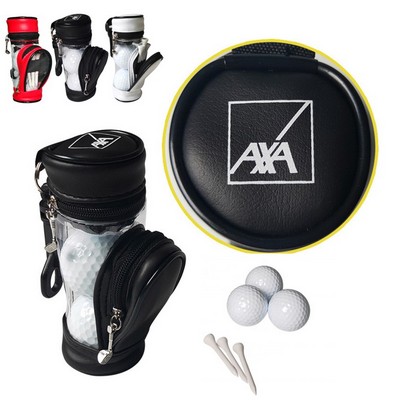 Golf Ball Tee Holder Carry Storage Bag with Golf Balls and Tees