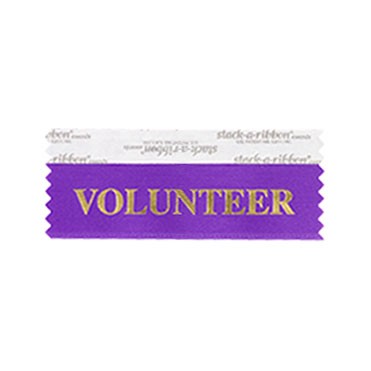 Volunteer Stk A Rbn Violet Ribbon With Gold Imp