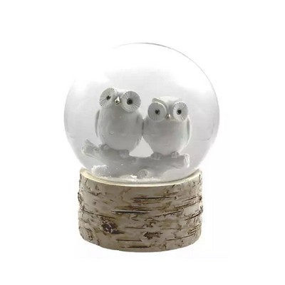 Custom White Owl Snow Globe