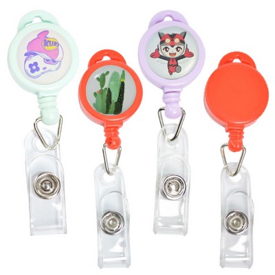 Lanyard Badge Reel For Kids w/ Front side Concave & Plain Back