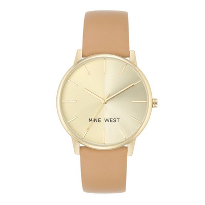 Nine West® Women's Light Champagne Dial w/Caramel Strap Watch