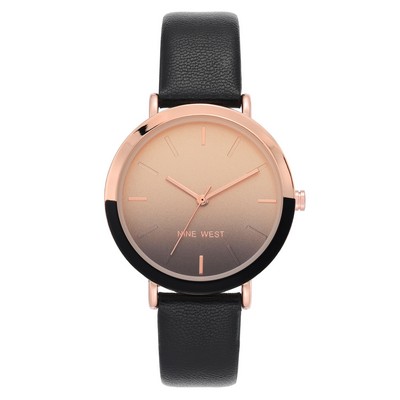 Nine West® Women's Rose Gold/Black Ombre Dial Strap Watch