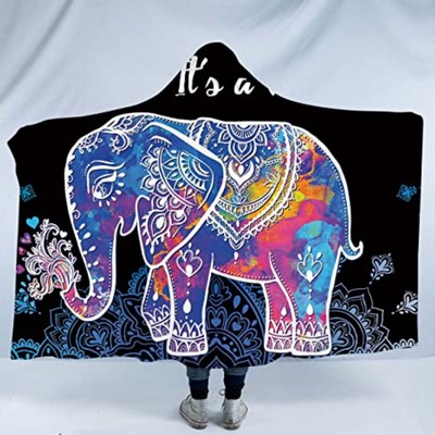 50" x 60" Hooded Crystal Velvet Sherpa Sublimation Cloak Blanket