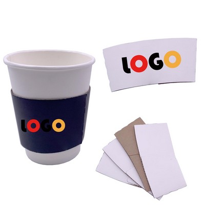 12-16 oz Full-Color Kraft Coffee Cup Sleeve MOQ 500PCS