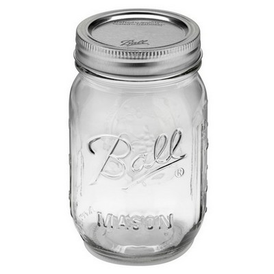 16oz Mason Jar with Silver Seal Lid