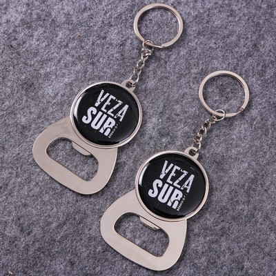 Small Round Bottle Opener Keychain