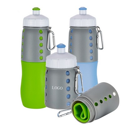 Collapsible Silicone Water Bottle - 17 Oz