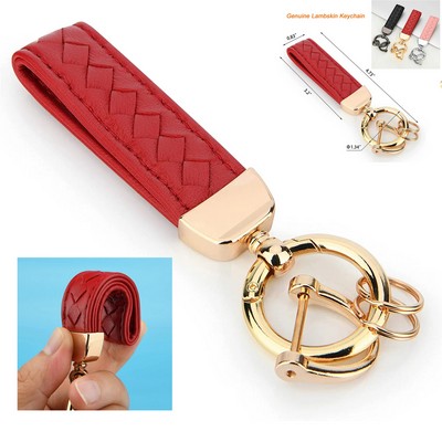 Leather Keychain with Detachable Key Ring