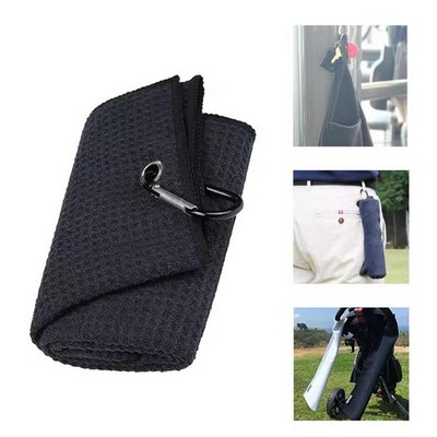 Microfiber Waffle Pattern Golf Towels W/Carabiner